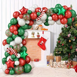 84pcs Christmas Balloon Garland Kit - Red, Green & White with Candy Cane Accents for Holiday Parties, New Year Celebrations & Festive Decor