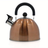 1pc, 2500ml/84.55oz Stainless Steel Whistling Tea Kettle - Durable, Reusable, Easy to Clean, and Versatile for Charcoal, Gas, Electric, and Ceramic Stoves - Perfect for Home and Outdoor Use