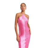New Style Women's Party Dress Irregular Open Back Dress Hanging Neck Tassel Long Dress