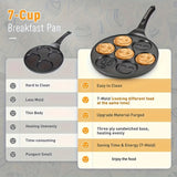 1pc Cartoon Pattern 7-Cavity Omelet Skillet - Multifunctional Non-Stick Frying Pan for Eggs, Dumplings, Food Supplements, and Kitchen Supplies with Easy Cooking and Cleaning
