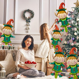 10 Pack Durable Green Elf Foil Balloons - Christmas Party Decorations for 14+ Age Group, Plastic Holiday Ornaments for Xmas Celebration