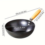 1pc Small Iron Pot, Traditional Chinese Wok, One Person Eating Uncoated Mini Non Stick Wok, Suitable For Gas Stoves And Stoves, Kitchen Utensils, And Kitchen Utensils