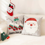 2pcs, Christmas Embroidery Home Decorative Pillow Covers, Santa Deer Gnomes Exquisite Tufted Punch Farmhouse Couch Pillowcases, 18*18in, Cozy Holiday Home Decor for Sofa & Bedroom & Outdoor & Living Room, Set of 2, Without Pillow Inserts
