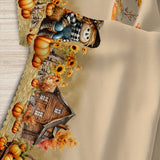 Charming Scarecrow & Fall Harvest Tablecloth - Waterproof & Wrinkle-Free, Perfect for Thanksgiving & Autumn Decor, Country Farmhouse Style with Pumpkin & Sunflower Design, Ideal for Indoor/Outdoor Parties & Home Decoration