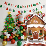 1pc Gingerbread House Balloon, Aluminum Foil, Stand-Up Base, Christmas Castle Design, Festive Party Decor, New Year & Christmas Celebration, No Power Required, Home & Kitchen Supplies