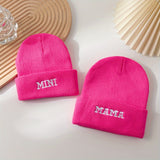Parent-Child Set Soft Touch Cotton Beanie - Skullies & Beanies for Women, Stylish Solid Color Knitted Hat, Elasticity, Lightweight, Versatile Headwear, Caps for All Seasons, Daily Wear, Outdoor Activities