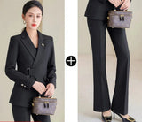 Senior Office Lady Suit For Women Work Wear Unique Design Blazer Formal Slim Fit Pant Sets Female Solid Outfits 2 Piece 240127