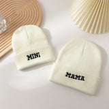 Parent-Child Set Soft Touch Cotton Beanie - Skullies & Beanies for Women, Stylish Solid Color Knitted Hat, Elasticity, Lightweight, Versatile Headwear, Caps for All Seasons, Daily Wear, Outdoor Activities