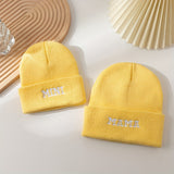 Parent-Child Set Soft Touch Cotton Beanie - Skullies & Beanies for Women, Stylish Solid Color Knitted Hat, Elasticity, Lightweight, Versatile Headwear, Caps for All Seasons, Daily Wear, Outdoor Activities