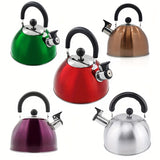 1pc, 2500ml/84.55oz Stainless Steel Whistling Tea Kettle - Durable, Reusable, Easy to Clean, and Versatile for Charcoal, Gas, Electric, and Ceramic Stoves - Perfect for Home and Outdoor Use