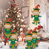 10 Pack Durable Green Elf Foil Balloons - Christmas Party Decorations for 14+ Age Group, Plastic Holiday Ornaments for Xmas Celebration