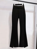 Womens Two Piece Pants Casual Blazer Set Korean Fashion Elegant Spring and Autumn Midi Suit CoatBlack Twopiece Femlae Clothing 221117