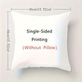 4-Pack Christmas Throw Pillow Covers, 17.7x17.7 inches, Contemporary Style, Polyester, Zippered, Hand Wash Only, Printed Snowman & Holly Design, Sofa Cushion Cases for Living Room Decor