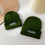 Parent-Child Set Soft Touch Cotton Beanie - Skullies & Beanies for Women, Stylish Solid Color Knitted Hat, Elasticity, Lightweight, Versatile Headwear, Caps for All Seasons, Daily Wear, Outdoor Activities