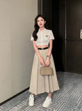 Designer Womens Dress Summer Beach Two Piece Dress for Womens Long skirt Luxury With print womens vest Loose waist clothing