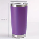 1pc Insulated Stainless Steel Vacuum Cup - 20oz Double-Layer Leakproof Flask with Lid for Hot and Cold Drinks - Perfect for Outdoor Enthusiasts, Commuters, and Students - Retains Temperature for Hours with Sweat-Free Design