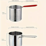 1pc Japanese-Style Mini Deep Fryer Pot - 304 Stainless Steel Gas Frying Pot with Filter Net for Tempura Oil Saving - Compact Space-Saving Design for Household Kitchen