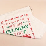 Christmas Burlap Drawstring Gift Bag - Large Festive Print Design With Twine Accessory for Holiday Party Decor, Candy and Present Packaging (18.89in x 25.9in) - Pack of X