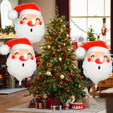 3-Pack Large Santa Hat Foil Balloons - Vibrant Aluminum Film Christmas Decorations with Ribbon and Straw - Perfect for 14 Years and Up, Ideal for Christmas Party, Birthday, New Year, Home and Yard Decorations