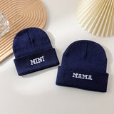 Parent-Child Set Soft Touch Cotton Beanie - Skullies & Beanies for Women, Stylish Solid Color Knitted Hat, Elasticity, Lightweight, Versatile Headwear, Caps for All Seasons, Daily Wear, Outdoor Activities