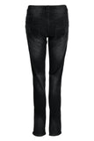 hulianfu - Dark Blue Fashion Casual Solid Ripped Patchwork High Waist Skinny Denim Jeans