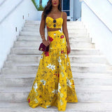 Two Piece Dress Floral Print Summer Dresses For Women  Two Piece Skirt Set Spaghetti Strap Crop Top And Maxi Long Skirt Party 2 Piece Sets T230113