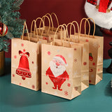 10-Pack Christmas Gift Tote Bags with Santa, Reindeer, Sleigh Designs - Multipurpose Paper Goodie Bags for Holiday Treats, Parties, and Events