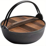 1pc Japanese-Style Handmade Cast Iron Stew Pot - Thick, High Temperature Resistant, No Coating, Old-Fashioned, Perfect for Sukiyaki and Soup Cooking