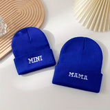 Parent-Child Set Soft Touch Cotton Beanie - Skullies & Beanies for Women, Stylish Solid Color Knitted Hat, Elasticity, Lightweight, Versatile Headwear, Caps for All Seasons, Daily Wear, Outdoor Activities