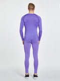 Mens Purple High-Performance Compression Shirt - Quick-Dry, Long Sleeve Workout Top with Moisture-Wicking Technology for Intense Gym, Running & Training - Ergonomic Fit for All-Day Comfort