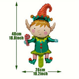 10 Pack Durable Green Elf Foil Balloons - Christmas Party Decorations for 14+ Age Group, Plastic Holiday Ornaments for Xmas Celebration