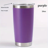 1pc Insulated Stainless Steel Vacuum Cup - 20oz Double-Layer Leakproof Flask with Lid for Hot and Cold Drinks - Perfect for Outdoor Enthusiasts, Commuters, and Students - Retains Temperature for Hours with Sweat-Free Design