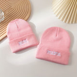 Parent-Child Set Soft Touch Cotton Beanie - Skullies & Beanies for Women, Stylish Solid Color Knitted Hat, Elasticity, Lightweight, Versatile Headwear, Caps for All Seasons, Daily Wear, Outdoor Activities