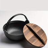 1pc Japanese-Style Handmade Cast Iron Stew Pot - Thick, High Temperature Resistant, No Coating, Old-Fashioned, Perfect for Sukiyaki and Soup Cooking