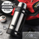 Stainless Steel Large Capacity Insulated Kettle For Outdoor Camping, Suitable For Both Men And Women, Ideal For Car Travel, Portable For Hot Water