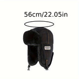 Winter Sports Bomber Hat Unisex - Polyester 100% Warm Earflap Pilot Cap with Buckle Closure, Lightweight, Non-Stretch, Knitted Craftsmanship, No Power Needed