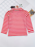 1pcs (Not 2pcs, Please Purchase Boy's Or Girl's Clothing Separately) Sister And Brother Matching Striped Dress Or Shirt, Christmas Reindeer Print Clothes For Vacation Family Activities