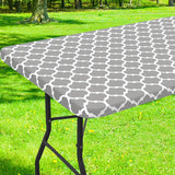 1pc Durable Waterproof Vinyl Tablecloth - Seamless Elastic Edges, Fade-Resistant, Flannel Backed - Easy Clean, Perfect for Indoor & Outdoor Dining, Picnics, Parties - Rectangle