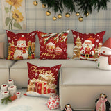 Set of 4 Contemporary Christmas Throw Pillow Covers - 18
