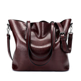 HULIANFU 2025 fashion oil wax pitot big bag  new large-capacity handbag single shoulder crossbody retro women's bag tide