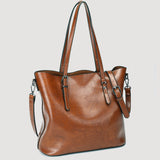 HULIANFU 2025 fashion oil wax pitot big bag  new large-capacity handbag single shoulder crossbody retro women's bag tide