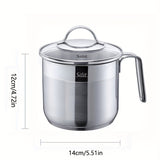 1pcs Stainless Steel Milk Pot, Milk Cup, Stirring Cup, Sauce Pot, Jam Pot, Making Food Supplement, Snow Soaking, Cooking Oatmeal, Kitchenware, Kitchen Items, Kitchen Gadgets