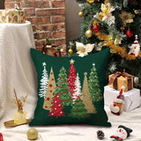 2-Pack Christmas Tree Throw Pillow Covers, Traditional Style Polyester Decorative Cushion Cases with Zipper Closure, Machine Washable, Woven for Home Bedroom, Living Room Sofa, Porch Patio, and Outdoor Car Decor (Insert Not Included)