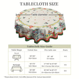 1pc Premium Polyester Christmas Tablecloth - Vibrant Pine Tree, Butterflies & Snowman Pattern - Festive Table Decor for Holidays, Home Atmosphere Enhancer & Perfect Gift Idea