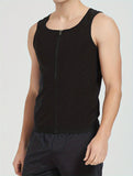 Men's Sauna Sweat Shapewear Vest - Shirts - Instant Tummy Flattening, Zipper Closure, Sweat-Inducing, Comfortable, Breathable, and Adjustable for a Slimmer Silhouette