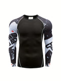 Men's Slim Fit Colour Block Tee - Comfy, Breathable, High Stretch, Quick Dry, Long Sleeve, Outdoor Clothing for Active Men