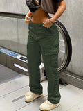 Stylish High-Waisted Cargo Pants - Women's Loose Fit Pants with Multi-Pocket Design, Comfortable Casual Fashion for Fall and Winter Season
