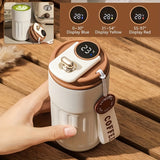 For Smart Temperature Display Stainless Steel Coffee Mug - Double-Walled Insulated Travel Cup for Both Men & Women, Portable with Battery-Powered Feature
