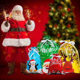 10pcs Large Christmas Drawstring Gift Bags - Durable PVC, Perfect for Holiday Goodies & Presents, Christmas Gift Bags