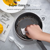 2pcs Nonstick Sauce Pan Set With Lid, 1 QT + 2.0 QT Non-stick Sauce Pot Cooking Pots Set, With Stay-cool Handle, Induction Compatible, PFOA Free, Kitchen Supplies, Cookware